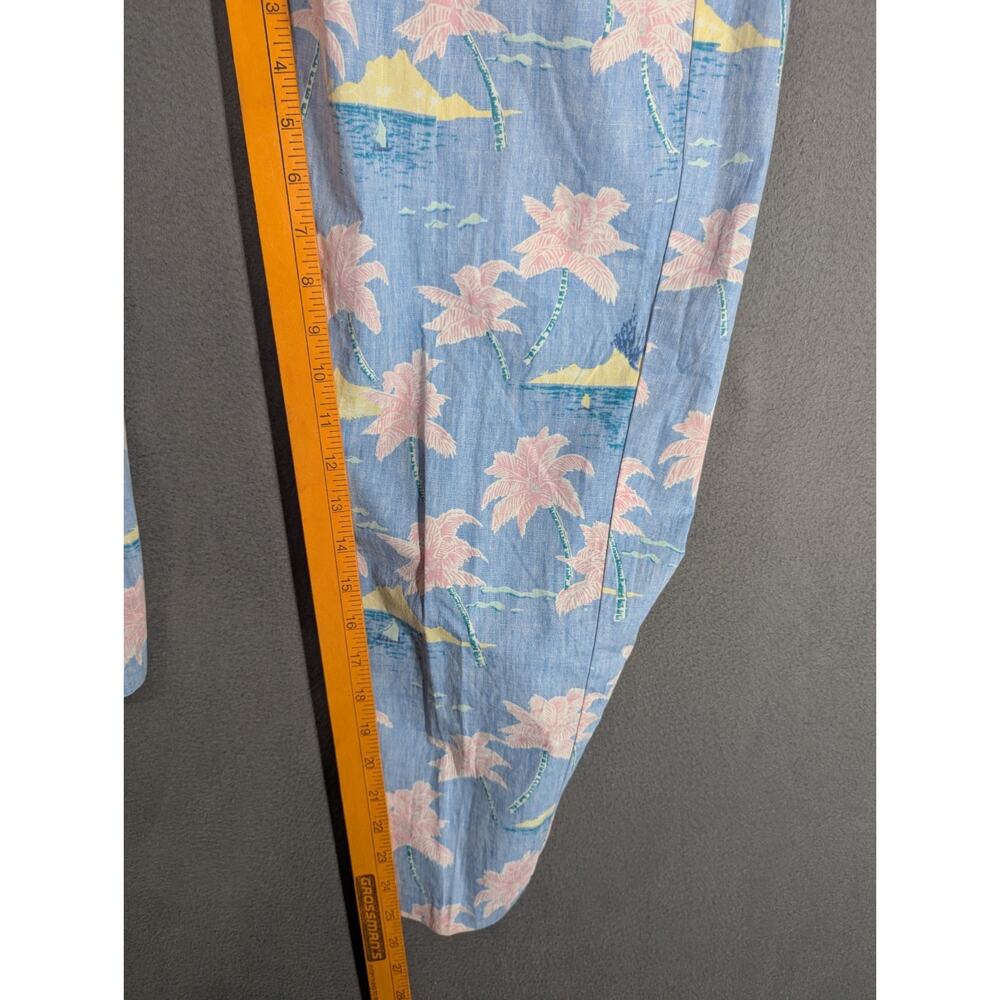 VTG Reyn Spooner Womens S Two Piece Set Hawaiian Blue Floral Print Aloha 60s 70s - Picture 6 of 15
